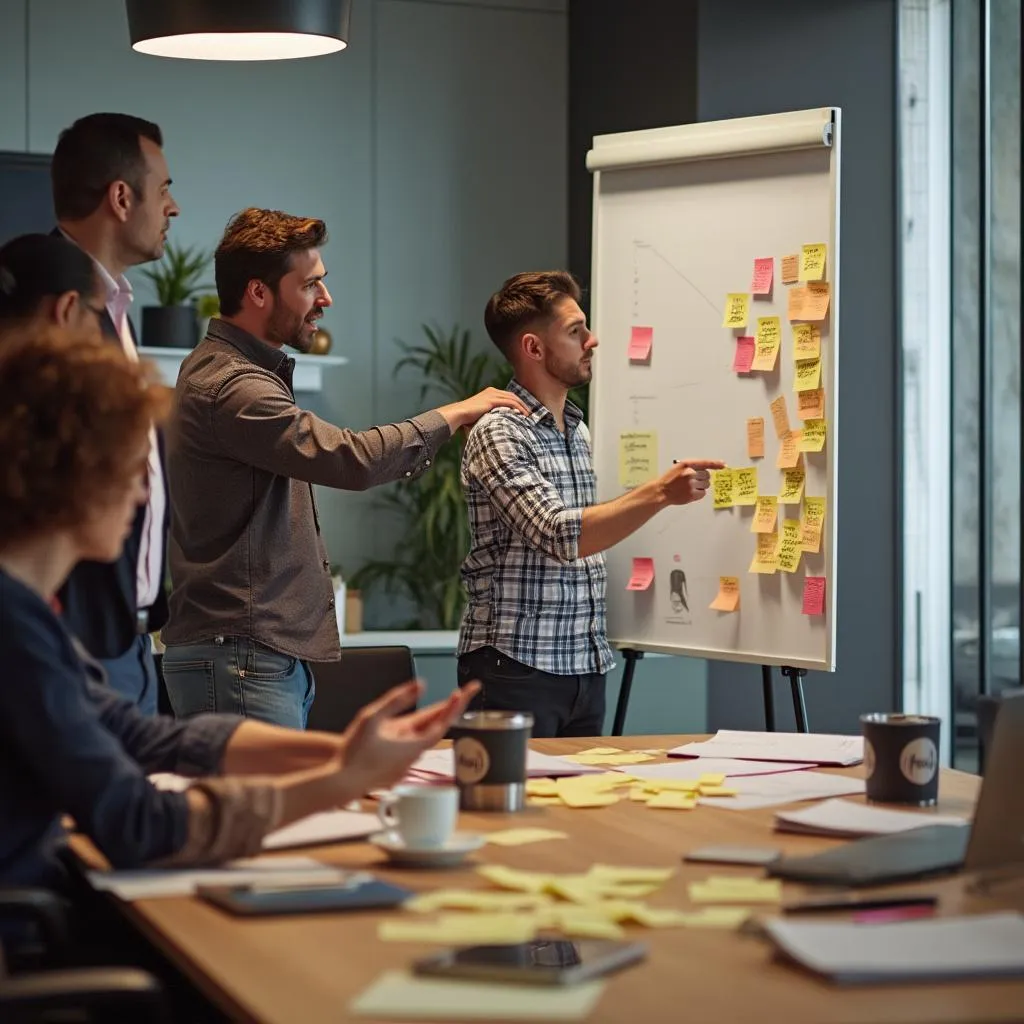 Equipo en sesión de trabajo estratégico